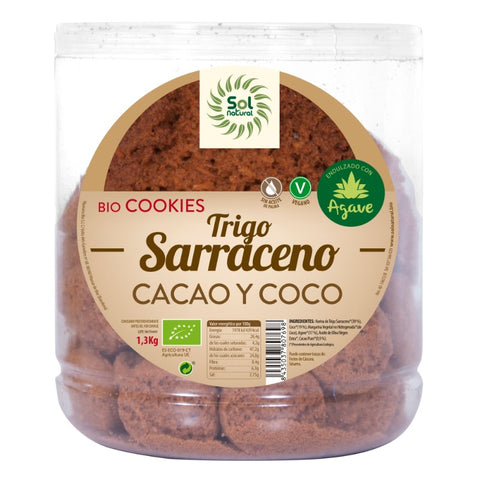 Comprar online BOTE GALLETA SARRRACENO COCO-CACAO BIO 1300 g de SOLNATURAL. Imagen 1