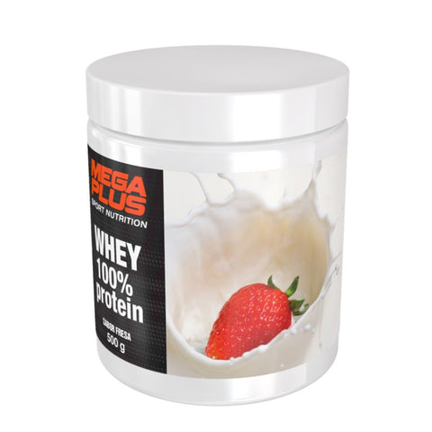 Comprar online WHEY 100% PROT 500g FRESA de MEGA PLUS. Imagen 1