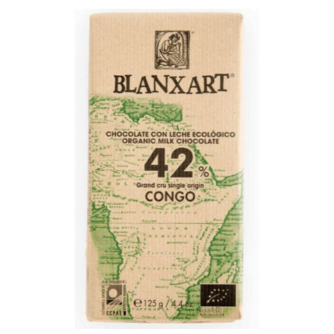 Comprar online CHOCOLATE CON LECHE CONGO 42% 125 gr de BLANXART. Imagen 1
