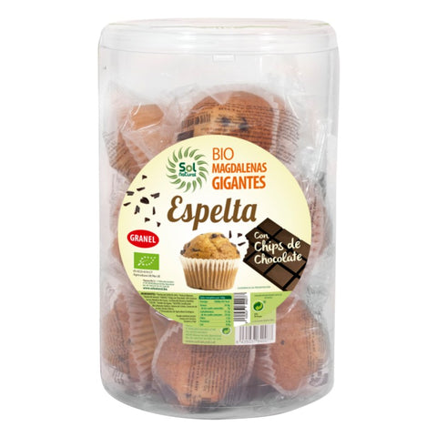 Comprar online MAGDALENAS CHIPS DE CHOCO ESPELTA BIO 15/u de SOLNATURAL. Imagen 1