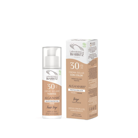 Comprar online CREMA FACIAL COLOR BEIGE SPF30 ALGA MARIS 50ml 50m de LAB BIARRITZ. Imagen 1