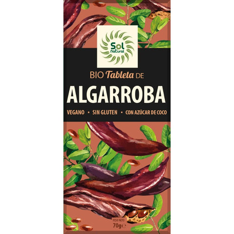 Comprar online TABLETA DE ALGARROBA BIO 70 g de SOLNATURAL. Imagen 1