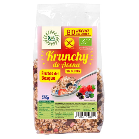 Comprar online KRUNCHY AVENA SIN GLUTEN F.BOSQUE BIO 350 g de SOLNATURAL. Imagen 1