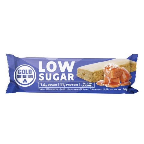 Comprar online PROTEIN BAR LOW SUGAR SALTED CARAMEL 30 G 12 UN de GOLD NUTRION. Imagen 1