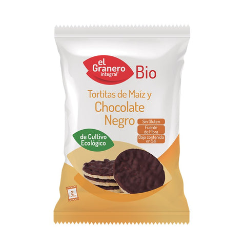 Comprar online TORTITAS DE MAIZ CON CHOCOLATE NEGRO BIO 33 gr de EL GRANERO INTEGRAL. Imagen 1