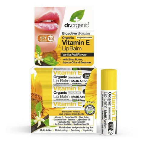 Comprar online BALSAMO LABIAL DE VITAMINA E ORGANICA 5,7 ml de DR ORGANIC. Imagen 1