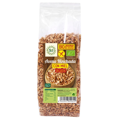 Comprar online AVENA HINCHADA CON MIEL SIN GLUTEN BIO 150 g de SOLNATURAL. Imagen 1
