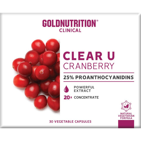 Comprar online CLEAR-U CRANBERRY 30 CAPS de GOLD NUTRION. Imagen 1