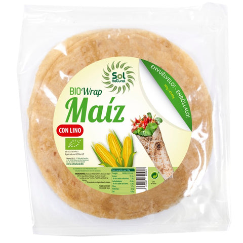 Comprar online WRAP DE MAIZ CON LINO BIO 160 g de SOLNATURAL. Imagen 1