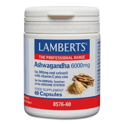 Comprar online ASHWAGANDHA 6000 MG 60 Cap de LAMBERTS. Imagen 1
