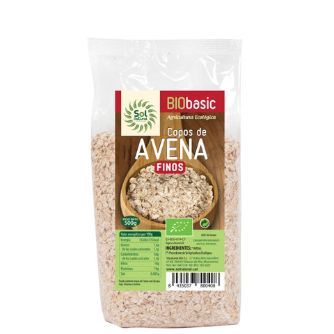 Comprar online COPOS DE AVENA FINOS BIO 500 g de SOLNATURAL. Imagen 1