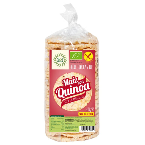 Comprar online TORTAS DE MAIZ CON QUINOA BIO SIN GLUTEN 120 g de SOLNATURAL. Imagen 1