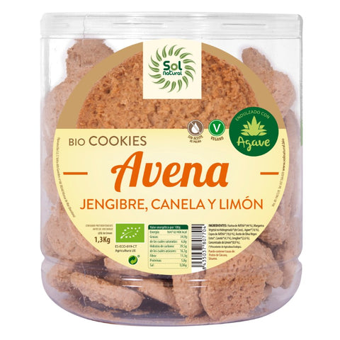 Comprar online GALLETAS DE AVENA JENGIBRE-LIMON BIO 1300 g de SOLNATURAL. Imagen 1