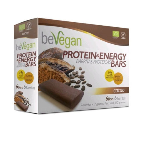 Comprar online BARRITAS CACAO PROTEIN-ENERGY de BEVEGAN. Imagen 1