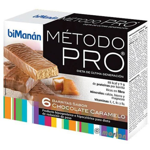 Comprar online BMN PRO BARRITAS DE CHOCOLATE CARAMELO 6 BARRITAS de BIMANAN. Imagen 1