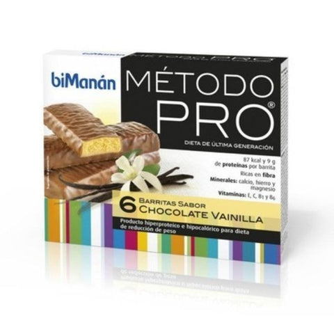 Comprar online BMN PRO BARRITAS DE CHOCOLATE VAINILLA 6 BARRITAS de BIMANAN. Imagen 1