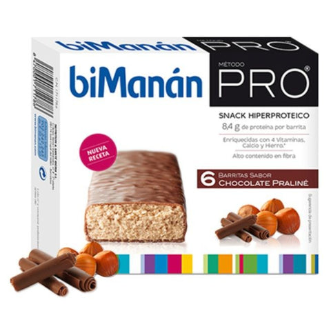 Comprar online BMN PROBARRITAS DE CHOCOLATE PRALINE 6 Barritas de BIMANAN. Imagen 1