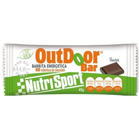 Comprar online CAJA 20 BARRITAS OUTDOOR  CHOCOLATE de NUTRISPORT. Imagen 1