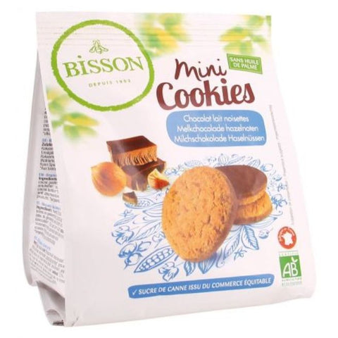 Comprar online MINI COOKIES CHOCOLATE CON LECHE Y AVELLANAS 120 g de BISSON. Imagen 1