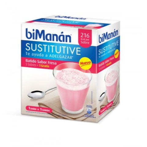 Comprar online BMN BATIDOS DE FRESA 6 Sobres de BIMANAN. Imagen 1
