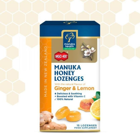 Comprar online CARAMELOS MIEL DE MANUKA MGO400+JENGIBRE Y LIMON de MANUKA WORLD. Imagen 1