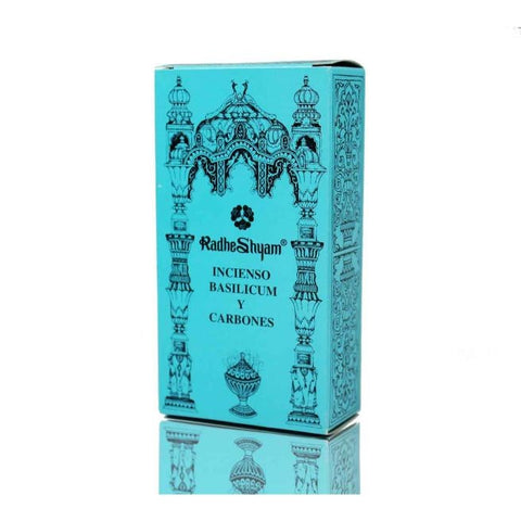 Comprar online INCIENSO BASILICUM Y CARBONES 100 GR de RADHE SHYAM SPIRITUAL SKY. Imagen 1