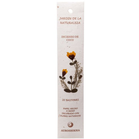 Comprar online INCIENSO JARDIN DE LA NATURALEZA FRAGANCIA COCO de AUROSHIKHA. Imagen 1