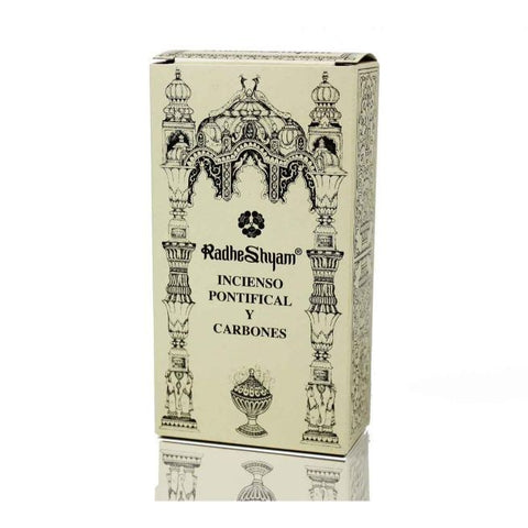 Comprar online INCIENSO PONTIFICAL Y CARBONES RAHDE 100 GR de RADHE SHYAM SPIRITUAL SKY. Imagen 1