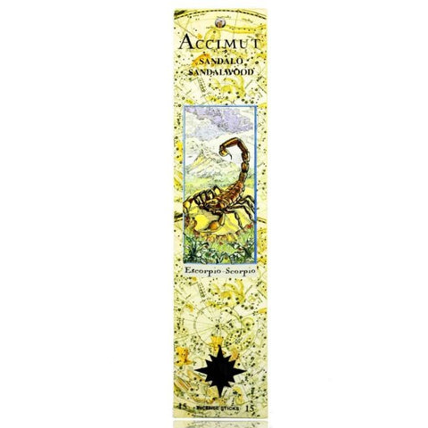 Comprar online INCIENSO STICK ACCIMUT ESCORPIO SANDALO de RADHE SHYAM SPIRITUAL SKY. Imagen 1