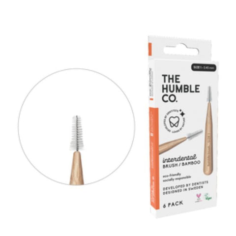 Comprar online HM CEPILLO INTERDENTAL BAMBU TALLA 1 NARANJA de THE HUMBLE CO. Imagen 1