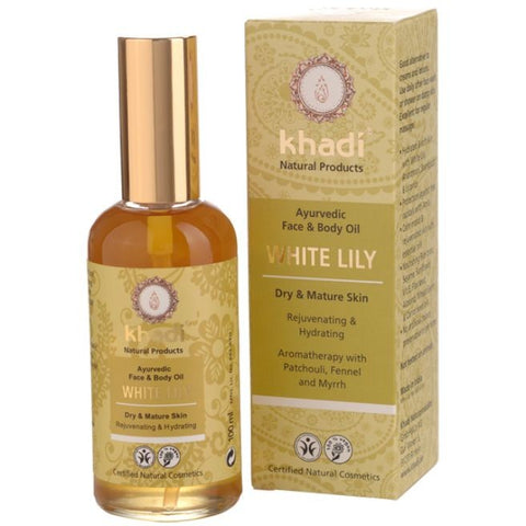 Comprar online ACEITE CORPORAL Y FACIAL DE LIRIO BLANCO 100 ML de KHADI. Imagen 1