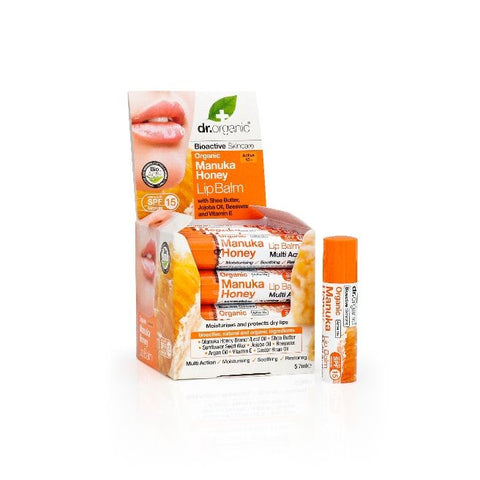 Comprar online BALSAMO LABIAL DE MIEL DE MANUKA 5.7 ml de DR ORGANIC. Imagen 1