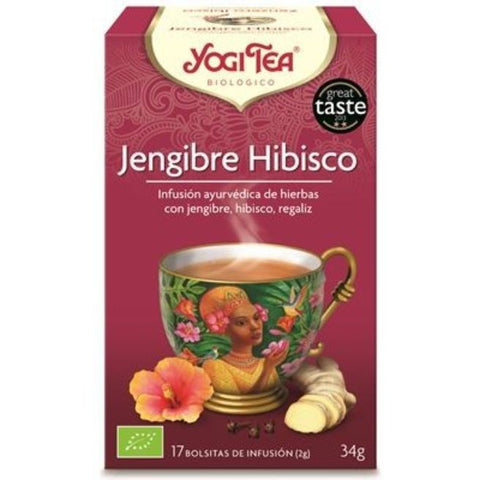 Comprar online YOGI TEA HIBISCO Y JENGIBRE 17 Filtros x 2 gr de YOGI TEA. Imagen 1