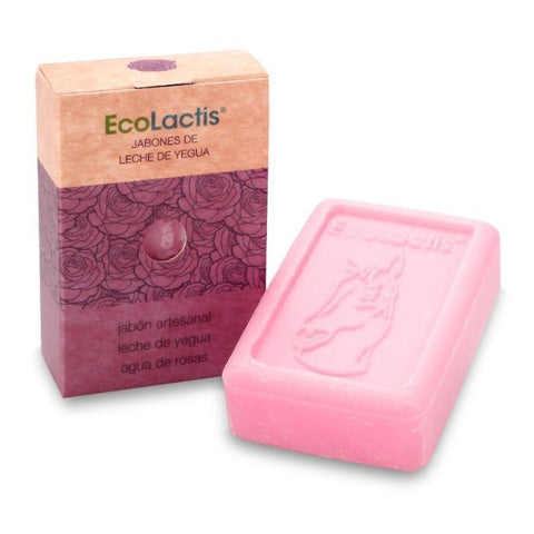 Comprar online JABON 10% LECHE DE YEGUA Y AGUA DE ROSAS PASTILLA de ECOLACTIS. Imagen 1