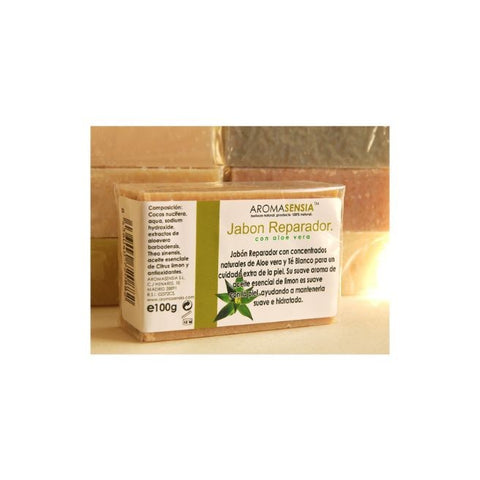 Comprar online JABON REPARADOR ALOE & TE BLANCO 100G de AROMASENSIA. Imagen 1
