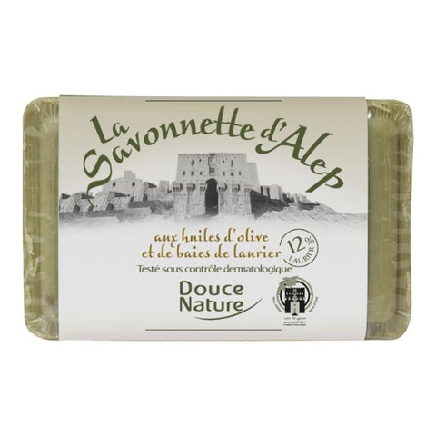 Comprar online PASTILLA JABON ALEPO 12% LAUREL DOUCE NATURE 100 G de DOUCE NATURE. Imagen 1