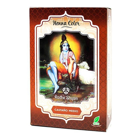 Comprar online HENNA CASTAÑO MEDIO POLVO RADHE 100 GR de RADHE SHYAM SPIRITUAL SKY. Imagen 1
