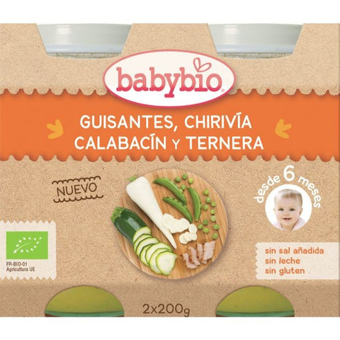 Comprar online BABYBIO MENU GUISANTES-CHIRIVIA-CALABACIN-TERNERA de BABYBIO. Imagen 1