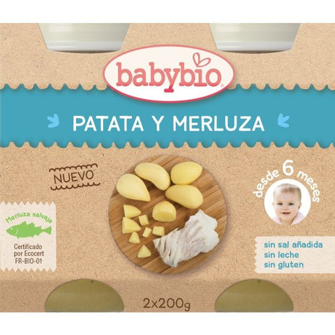 Comprar online BABYBIO MENU PATATA Y MERLUZA de BABYBIO. Imagen 1