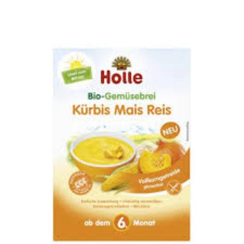 Comprar online PAPILLA CALABAZA, MAIZ Y ARROZ +6 MESES SIN GLUTEN de HOLLE. Imagen 1
