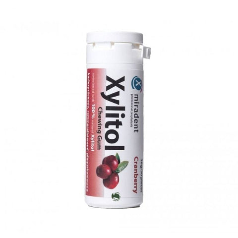 Comprar online XYLITOL CHICLE SABOR ARANDANOS BOTE 30 Ud x 30 gr de MIRADENT. Imagen 1