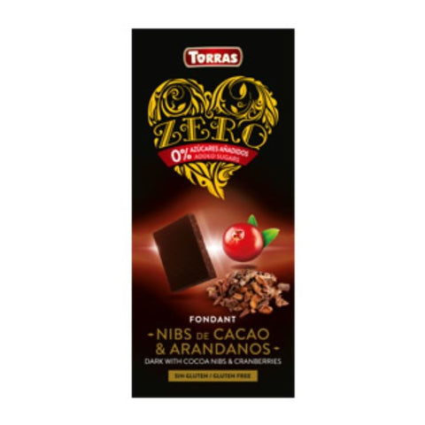 Comprar online ZERO NEGRO CON NIBS DE CACAO & ARANDANOS 125 gr de TORRAS. Imagen 1