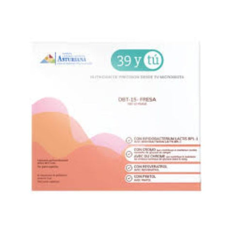 Comprar online DBT-15 CONTROL DE GLUCOSA FRESA 15 sobres de 15 g de 39 Y TU. Imagen 1
